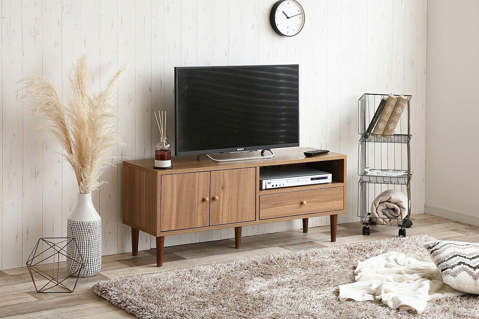 お部屋に馴染むシンプルデザインのテレビボード（ブラウン、ホワイト）