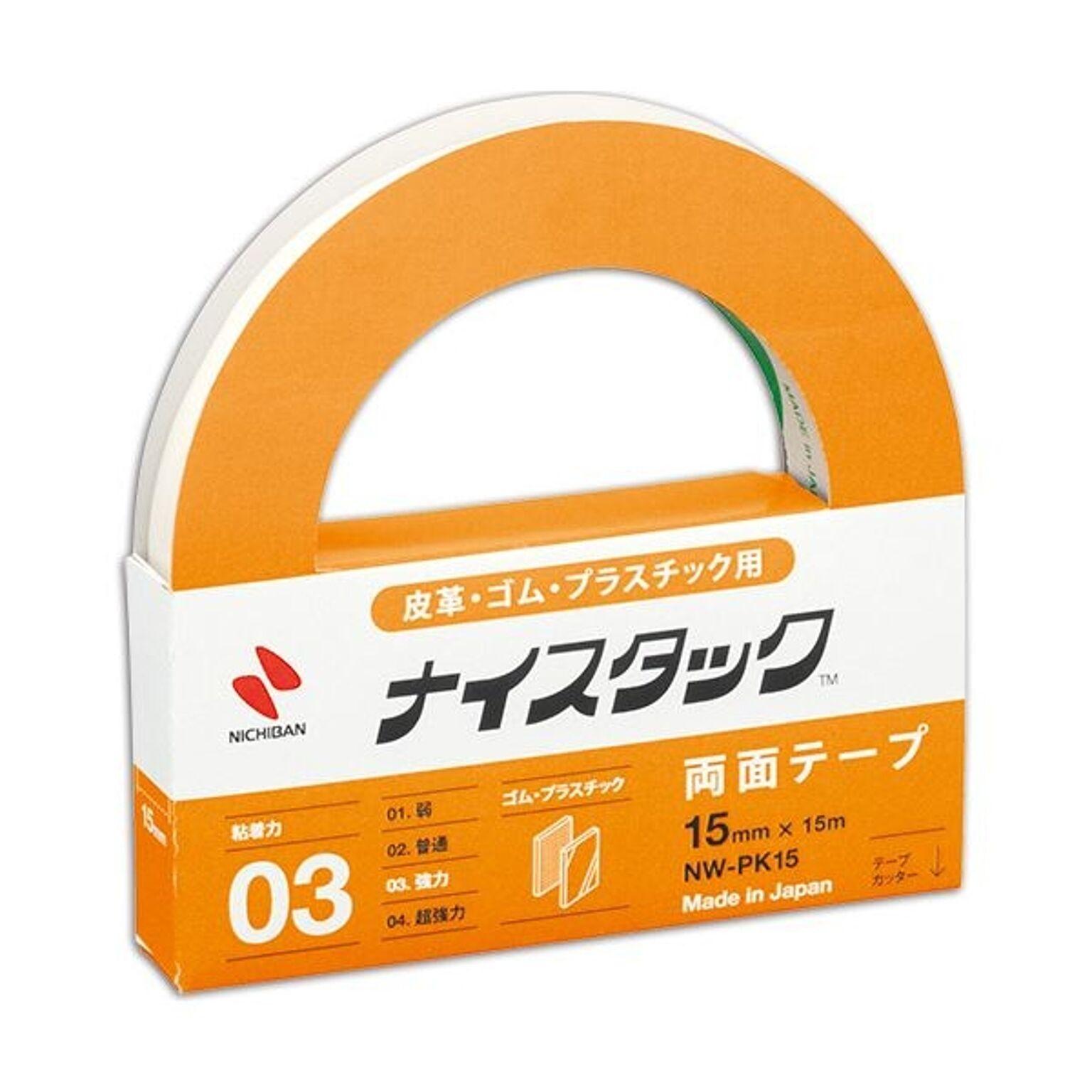 (まとめ) ニチバン ナイスタック 両面テープ 強力タイプ プラスチック用 大巻 15mm×15m NW-PK15 1巻  【×30セット】