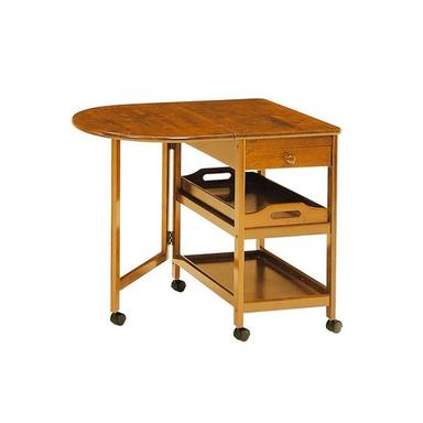 木製テーブル付きワゴン サイドテーブル 幅850mm キャスター付き 組立品【代引不可】