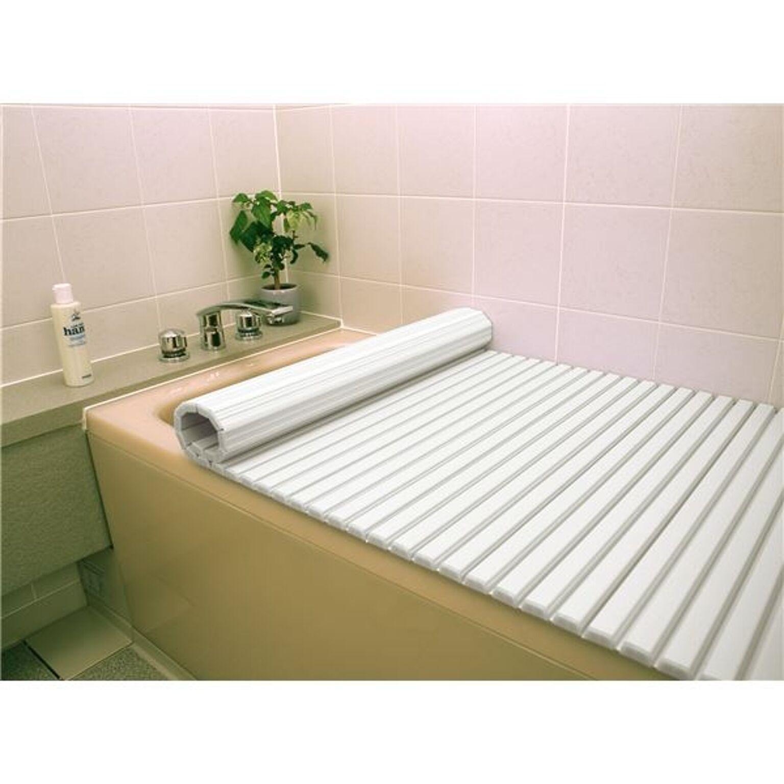 シャッター式風呂ふた/巻きフタ 70cm×140cm用 ホワイト SGマーク認定 日本製