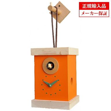 【正規輸入品】イタリア ピロンディーニ Pirondini ART814 木製 クオーツ 鳩時計（はと時計） 814-2000 オレンジ
