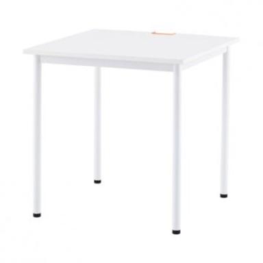 SHシンプルテーブル W700×D700mm  ホワイト/キャップ3個付（オレンジ・グリーン・ホワイト）お客様組立品