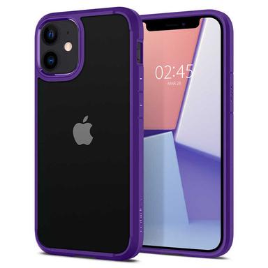 Spigen iPhone 12 mini用ケース Crystal Hybrid Hydrangea Purple ACS01544