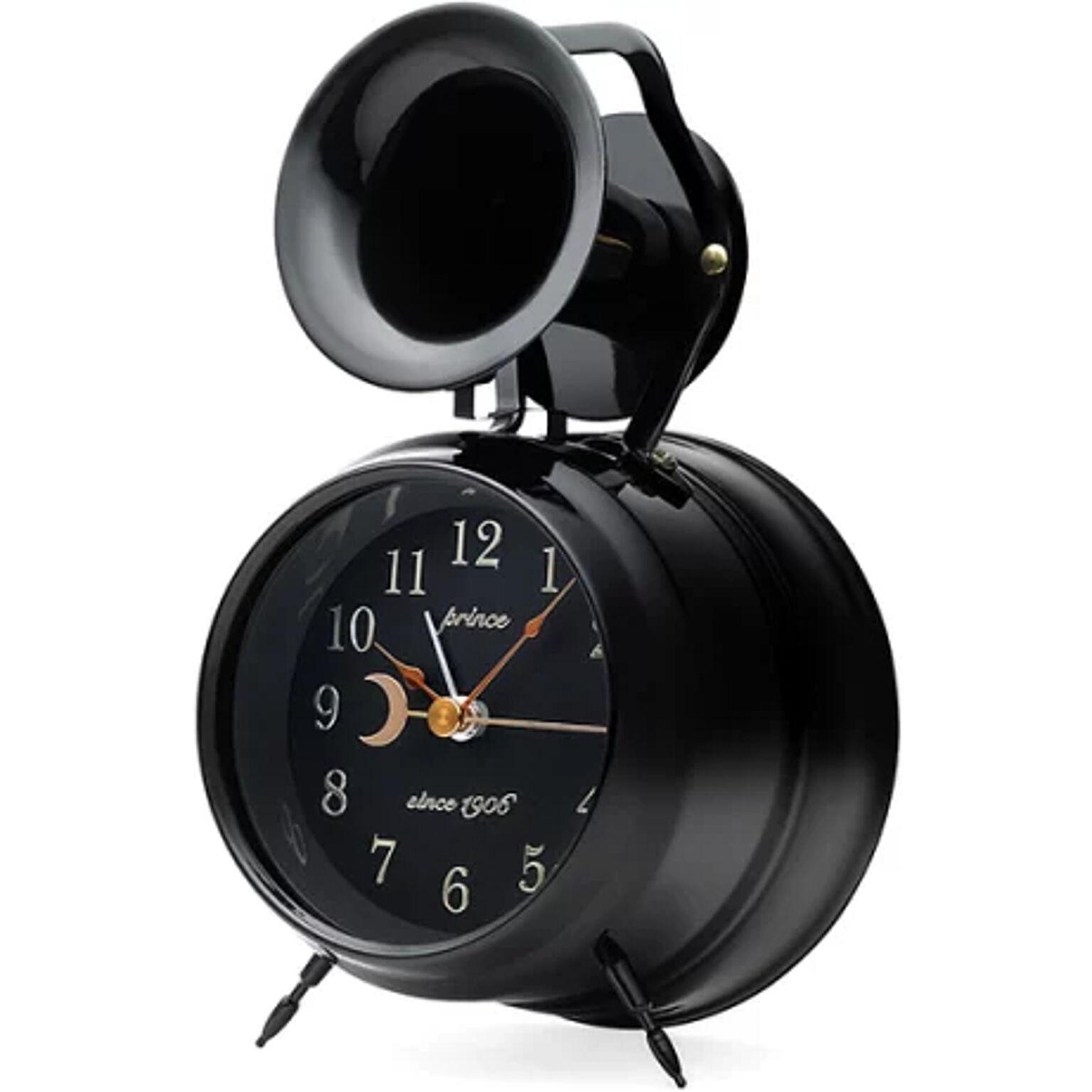 ホーンアラームクロック　時計の上の大きなホーンが印象的な目覚まし時計