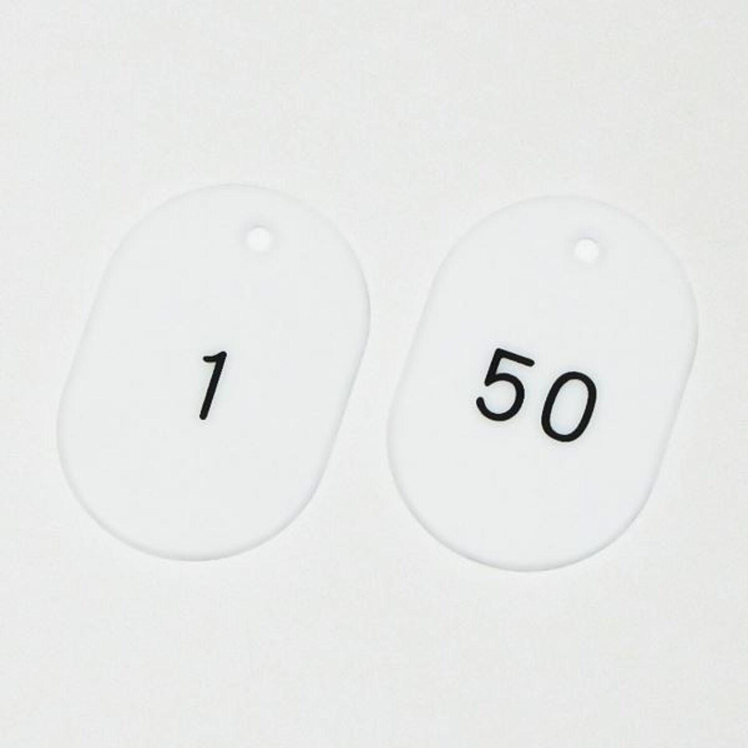 番号小判札 小判札604-W（1〜50） ■カラー：ホワイト 50枚1組