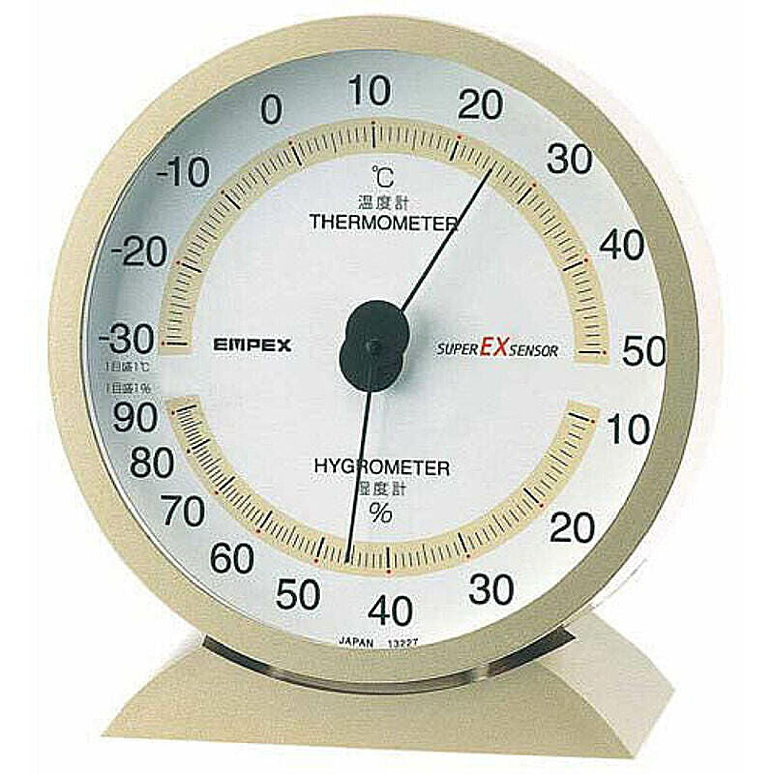 EMPEX 温度・湿度計 スーパーEX高品質 温度・湿度計 卓上用 EX-2718 シャンパンゴールド 管理No. 4961386271803