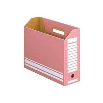 (まとめ) TANOSEE ボックスファイル A4ヨコ 背幅100mm ピンク 1パック（10冊）  【×10セット】