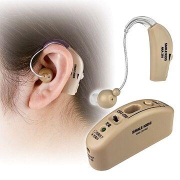 充電式 左右両耳対応 耳かけ集音器 音量調整ダイヤル付き