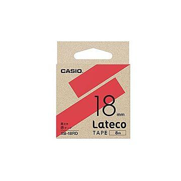 （まとめ） カシオ ラベルライター Lateco 詰め替え用テープ 18mm 赤テープ 黒文字 【×3セット】