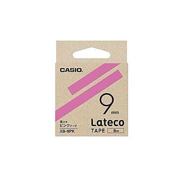 （まとめ） カシオ ラベルライター Lateco 詰め替え用テープ 9mm ピンクテープ 黒文字 【×5セット】