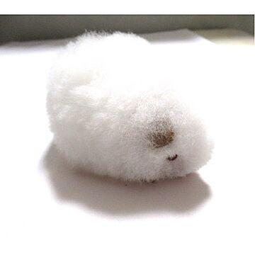 【ほったらかしペット】【ホワイト】クイ（テンジクネズミ）の形した ふわふわ ぬいぐるみ アルパカ毛 100%