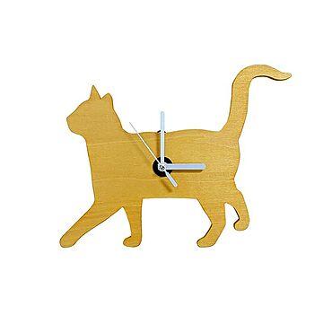Wooden Cat Clock アメリカンショートヘアー
