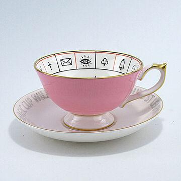 エインズレイ　フォーチュンテリング ネルロス ピンク　ティーカップ&ソーサー　洋食器　磁器　イギリス