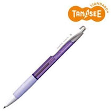（まとめ）TANOSEE ノック式油性ボールペン（なめらかインク） 極細 0.5mm ラベンダー（インク：黒） 50本