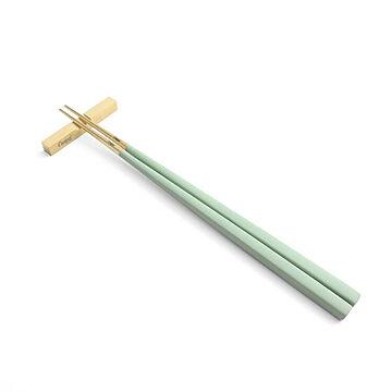 クチポール クーベ 箸 + 箸置きセット セラドンマットゴールド Cutipol KUBE [ネコポス対応可(15セットまで)]