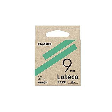 （まとめ） カシオ ラベルライター Lateco 詰め替え用テープ 9mm 緑テープ 黒文字 【×5セット】