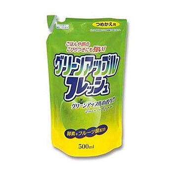 （まとめ）ロケット石鹸 フルーツ酸配合 フレッシュグリーンアップル 詰替用 500ml 1セット（20個）【×5セット】