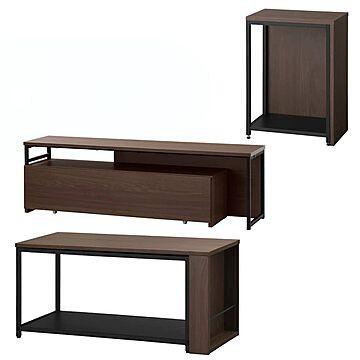 【すぐ使える伸縮する家具３点セット】伸縮センターテーブル＋サイドテーブル＋テレビ台（LDKシリーズ）