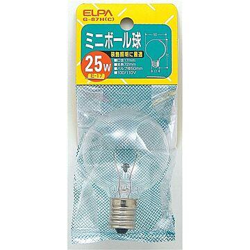 （まとめ） ELPA ミニボール球 電球 25W E17 G50 クリア G-87H（C） 【×25セット】
