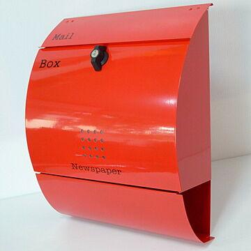 郵便ポスト 郵便受け 錆びにくい メールボックス壁掛け赤色 ステンレスポスト(red)