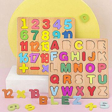 【在庫限り】 パズル 数字パズル 英語パズル アルファベット 木製パズル 知育玩具 アルファベット 色認識 おもちゃ 算数 男の子 女の子 出産祝い ベビー