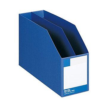 （まとめ）ライオン事務器 ボックスファイル 板紙製A4ヨコ 背幅105mm 青 B-880E 1冊 【×5セット】