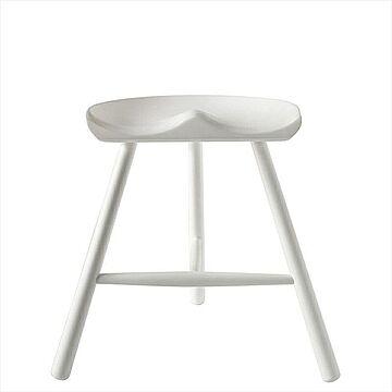 Will-Limited MILKER's chair No.49 ホワイト ライトブラウン 木製 スツール 高さ 49cm 乳搾り座り心地の安心設計