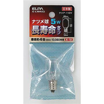 （まとめ） ELPA 長寿命ナツメ球 電球 5W E12 クリア G-L10H（C） 【×20セット】