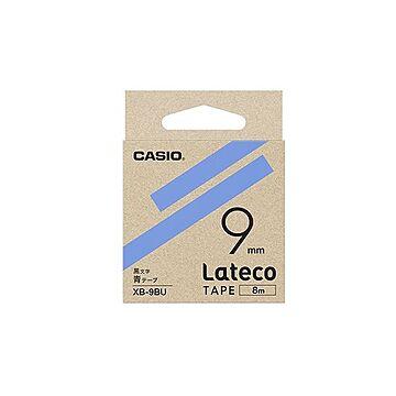 （まとめ） カシオ ラベルライター Lateco 詰め替え用テープ 9mm 青テープ 黒文字 【×5セット】