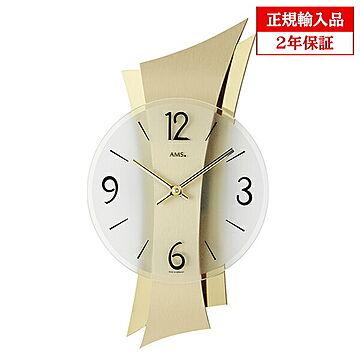 アームス社 AMS 9397 クオーツ 掛け時計 (掛時計) ゴールド ドイツ製 【正規輸入品】【メーカー保証2年】