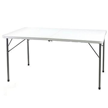 作業テーブル アウトドアテーブル 約幅154×奥行70×高さ74cm 折りたたみ 強化プラスチック天板 スチール キャンプ バーベキュー