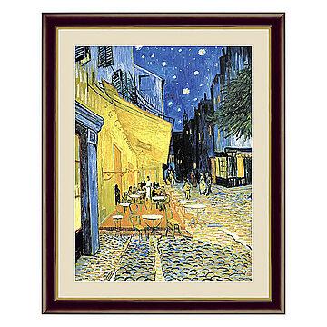 Vincent Van Gogh（フィンセント・ファン・ゴッホ） 夜のカフェテラス アートポスター（フレーム付き） m10760