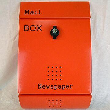 郵便ポスト 郵便受け 錆びにくい メールボックス壁掛けオレンジ色 ステンレスポスト(orange)