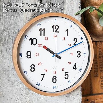 掛け時計 BAUHAUS Fonts Wall Clock Reross Quadratic Black（バウハウス フォンツ ウォールクロック Reross Quadrat