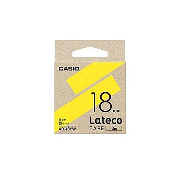 （まとめ） カシオ ラベルライター Lateco 詰め替え用テープ 18mm 黄テープ 黒文字 【×3セット】