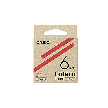 （まとめ） カシオ ラベルライター Lateco 詰め替え用テープ 6mm 赤テープ 黒文字 【×5セット】