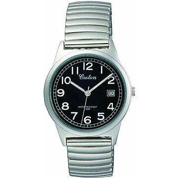 CROTON(クロトン) 腕時計 3針 デイト 10気圧防水 伸縮バンド RT-140M-1