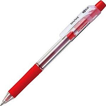 （まとめ） TANOSEE ノック式油性ボールペン ロング芯タイプ 0.5mm 赤 1本 【×60セット】