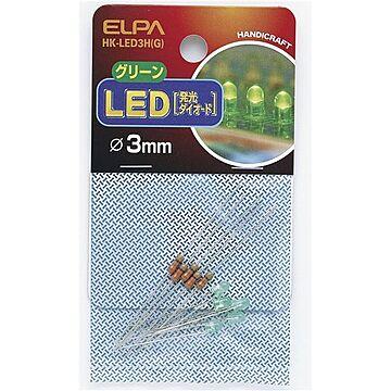 （まとめ） ELPA LED 3mm グリーン HK-LED3H（G） 5個【×30セット】