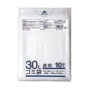 （まとめ）クラフトマン 業務用透明メタロセン配合厚手ゴミ袋 30L HK-025 1パック（10枚）【×100セット】