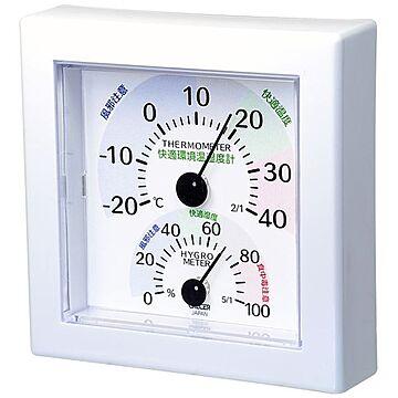 クレセル 快適環境温湿度計 壁掛け・卓上用スタンド付き ホワイト TR-100W