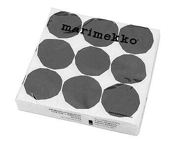 マリメッコ ペーパーナプキン キヴェット ブラック/ホワイト 33x33cm 20枚入り marimekko KIVET