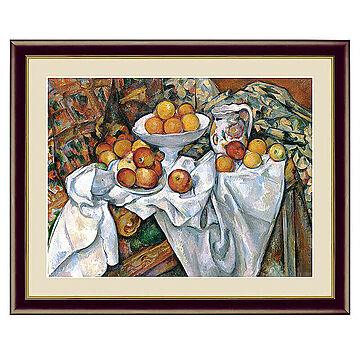 Paul Cezanne（ポール・セザンヌ） 林檎とオレンジ アートポスター（フレーム付き） m10836