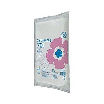 （まとめ）TANOSEE ゴミ袋エコノミー乳白半透明 70L 1パック（100枚）【×10セット】