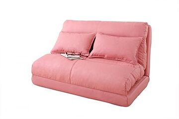 リクライニングソファベッド Luxer 幅90cm ピンク