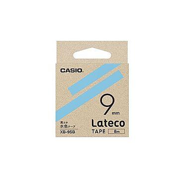 （まとめ） カシオ ラベルライター Lateco 詰め替え用テープ 9mm 水色テープ 黒文字 【×5セット】