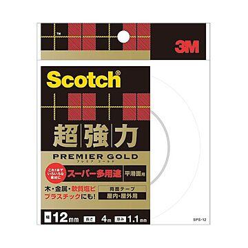 （まとめ） 3M スコッチ 超強力両面テープ プレミアゴールド （スーパー多用途） 12mm×4m SPS-12 1巻 【×5セット】