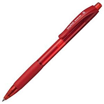 （まとめ） TANOSEE ノック式油性ボールペン（なめらかインク） 0.7mm 赤 1本 【×60セット】