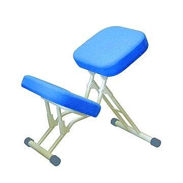 日本製 スチールパイプ製 折り畳み 学習椅子 ワークチェア ブルー×ミルキーホワイト 幅440mm セブンポーズチェア