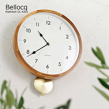 掛け時計 振り子時計 北欧 おしゃれ Bellocq ベロック 時計 壁掛け 静か 静音性 振り子 インテリア シンプル ナチュラル 木製 高級感 ホワイト 白 インターフォルム  アンティーク
